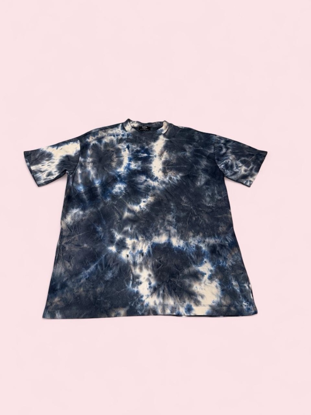 Dressed In LaLa Tie-Dye Short Sleeve Crewneck T-Shirt - Navy/White